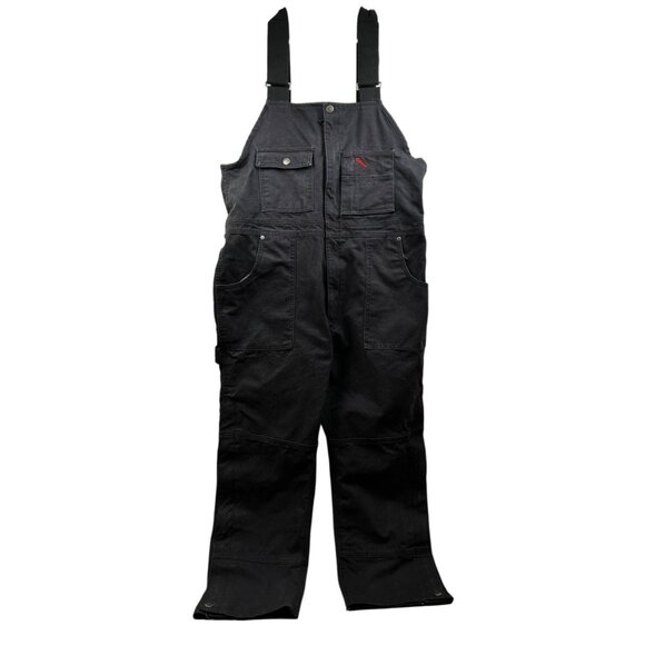 Craftsman Heavy Duty Insulated Bib Overalls Men’s L Black 100% Cotton Workwear - Picture 1 of 12